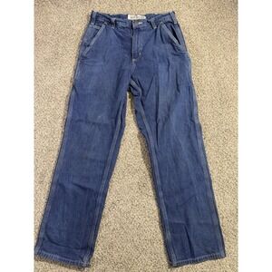 Carhartt Jeans Mens 29x30 Blue Dungaree Loose Fit Denim Carpenter